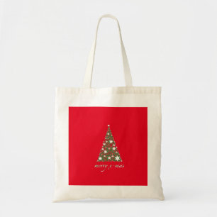 Personalized Decorative Santa Tree Christmas Gift Tote Bag