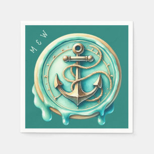 PERSONALIZED DEEP SEA ANCHOR NAPKIN