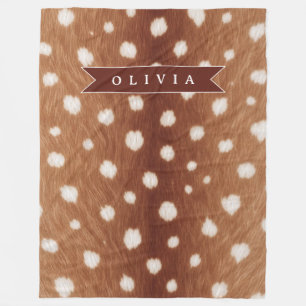 Personalized Deer Print Neutral Aesthetic Gifts Fleece Blanket