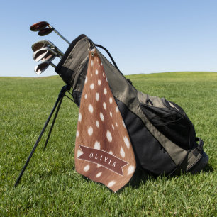Personalized Deer Print Neutral Aesthetic Gifts Golf Towel