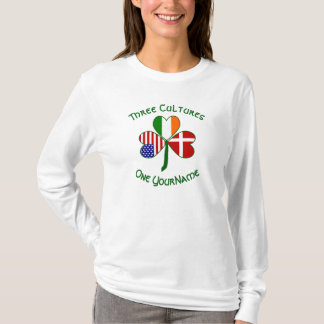 Personalized Denmark Ireland USA Shamrock T-Shirt