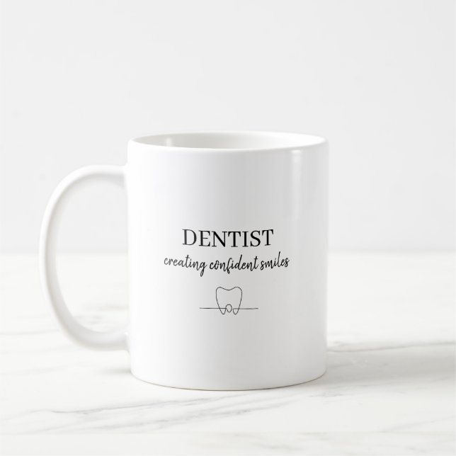 Personalized Dentist Creating Confident Smiles  Coffee Mug (Left)