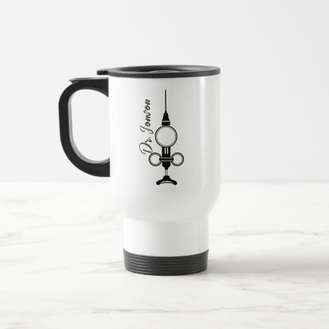 Personalized Dentist | Custom Name | Happy Dentist Travel Mug (Left)