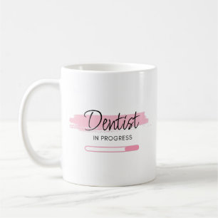 Personalized Dentist In Progress–Pink Brushstroke Coffee Mug