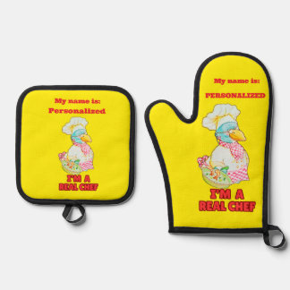 Personalized Designed Kitchen  Oven Mitt & Pot Holder Set