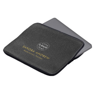 Personalized Detail Black Texture Laptop Sleeve