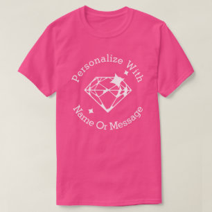 PERSONALIZED Diamond Graphic Pink T-Shirt