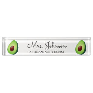 Personalized dietician nutritionist avocado icon nameplate