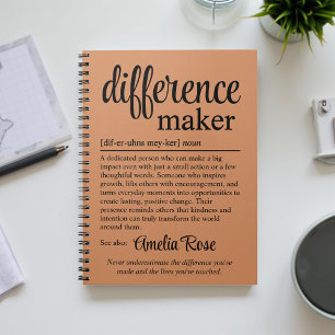 Personalized Difference Maker Definition Gift Notebook