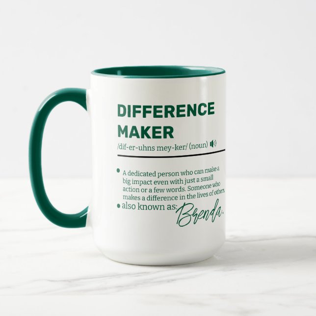 Personalized Difference Maker Mug, Appreciation  M Mug (Left)