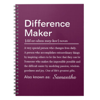 Personalized Difference Maker Notebook