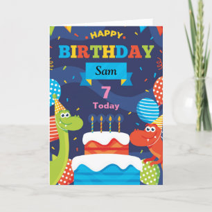 Personalized DINOSAUR Birthday Card - Name & Age