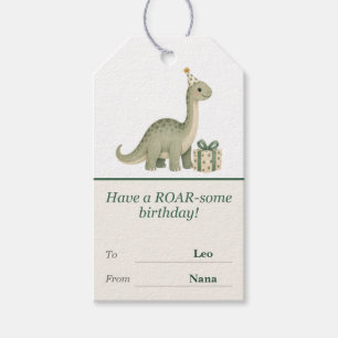Personalized Dinosaur Birthday Gift Tags