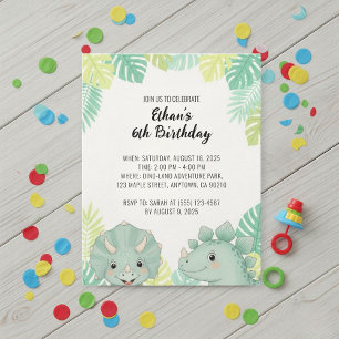 Personalized Dinosaur Birthday Invitation   Dino 