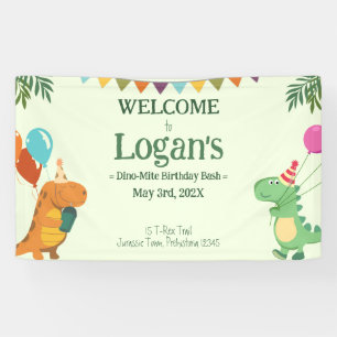 Personalized Dinosaur for Kids Birthday Party Banner