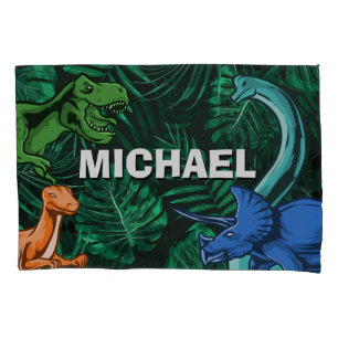 Personalized Dinosaur Kids Dino Jurassic Trex Boy Pillowcase