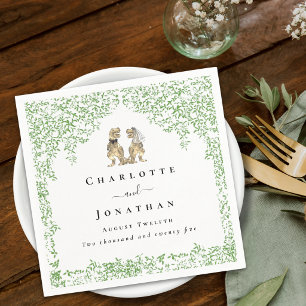 Personalized Dinosaur Wedding Napkin