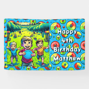 Personalized Disc Golf Boy's Birthday Banner
