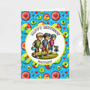 Personalized Disc Golf Boy's Birthday Card