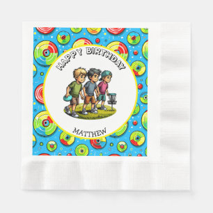 Personalized Disc Golf Boy's Birthday Napkin