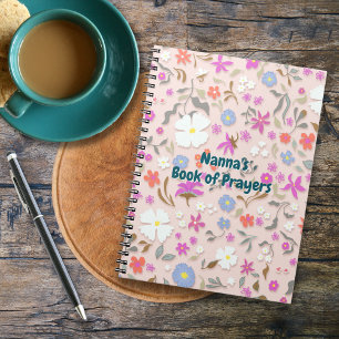 Personalized Ditsy Flowers Blush  Notebook