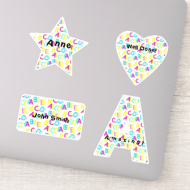 Personalized Dizzy Colorful Letters Alphabet (Detail)