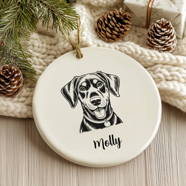 Personalized Dobermann Dog Christmas Ceramic Tree Decoration (Creator Uploaded)
