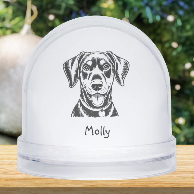 Personalized Dobermann Dog Christmas Snowglobe (Creator Uploaded)