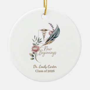 Personalized Doctor Graduation New Beginnings Ceramic Tree Decoration
