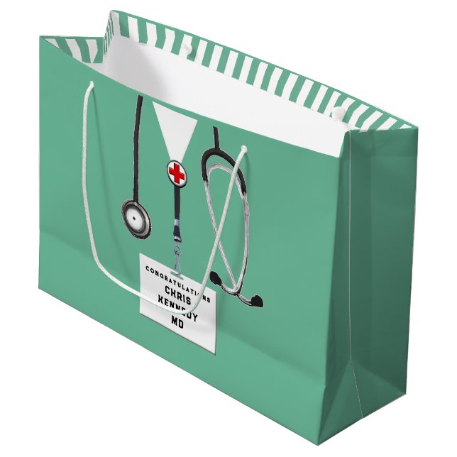 Personalized Doctor Medical School Large Gift Bag (Front Angled)