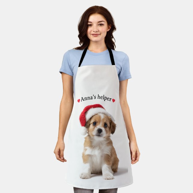 Personalized Dog Apron – Custom Photo & Text (Worn)