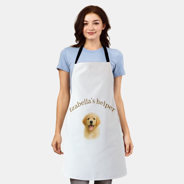 Personalized Dog Apron | Custom Photo & Text (Worn)