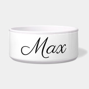 Personalized Dog Bowl Black on White