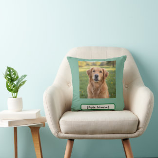 Personalized Dog & Cat Photo and Name Throw Pillow