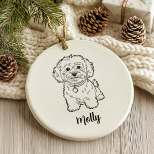 Personalized Dog Christmas Ceramic Tree Decoration