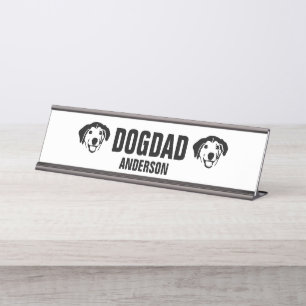 Personalized Dog Dad Custom Desk Name Plate