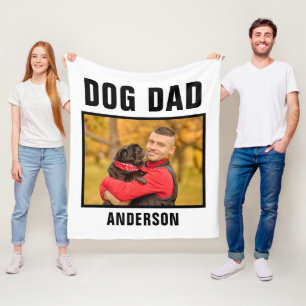 Personalized Dog Dad Custom Photo Fleece Blanket