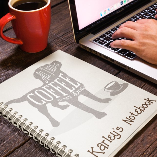 Personalized dog lover coffee lover gift notebook (Creator Uploaded)