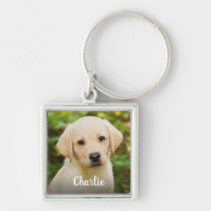 Personalized Dog Lover Simple Name Pet Photo Key Ring