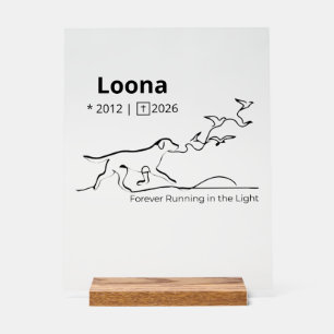 Personalized Dog Memorial Sympathy Line Art Acrylic Sign