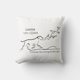 Personalized Dog Memorial Sympathy Line Art Cushion