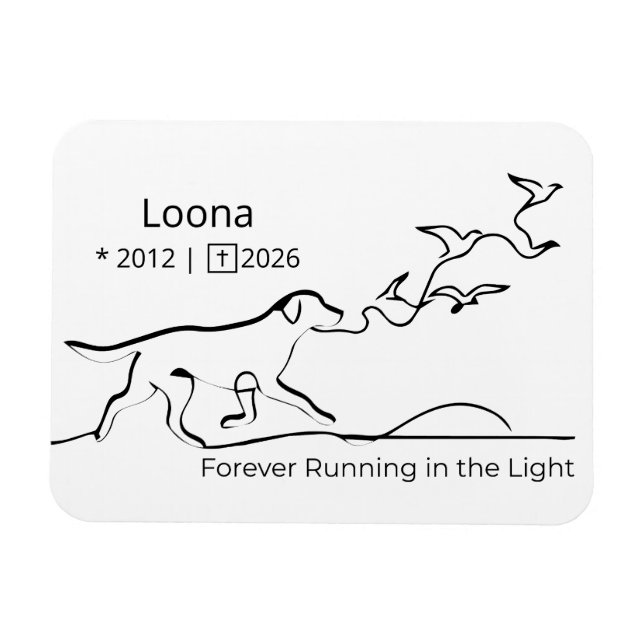 Personalized Dog Memorial Sympathy Line Art Magnet (Horizontal)