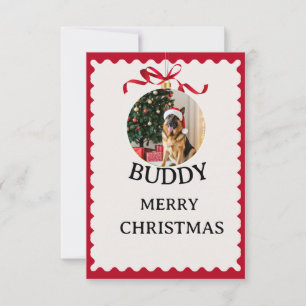 Personalized Dog Merry Christmas Photo Card