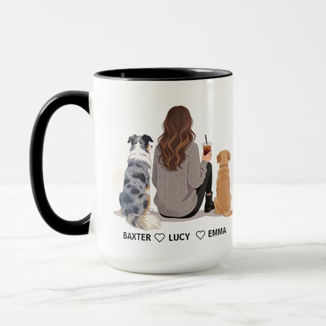 Personalized Dog Mom – Custom Name Mother’s Day Mug (Left)
