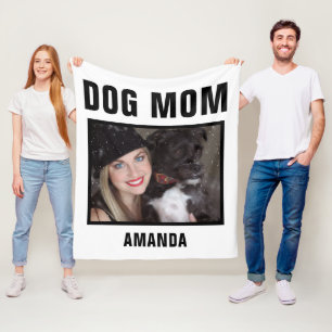 Personalized Dog Mom Custom Photo Fleece Blanket