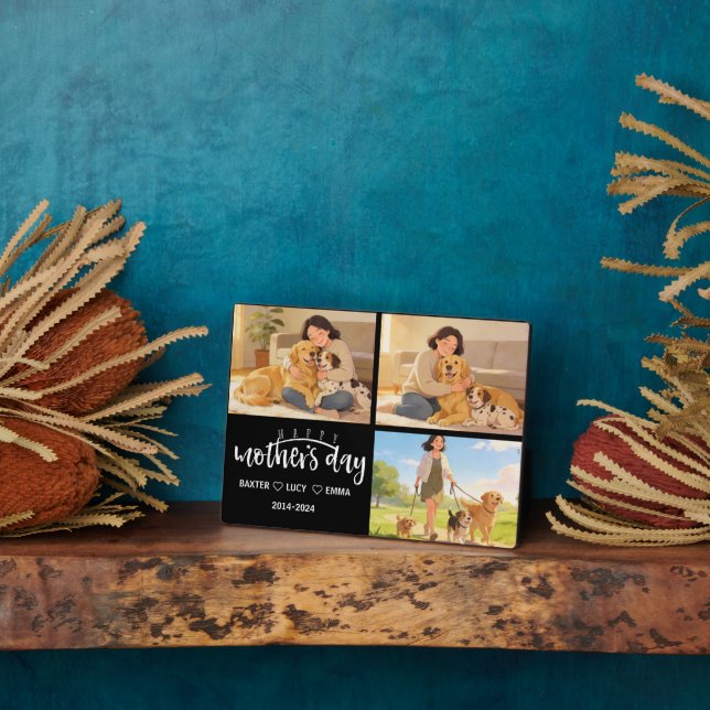 Personalized Dog Mom with Custom Name | Happy  Plaque (Side)