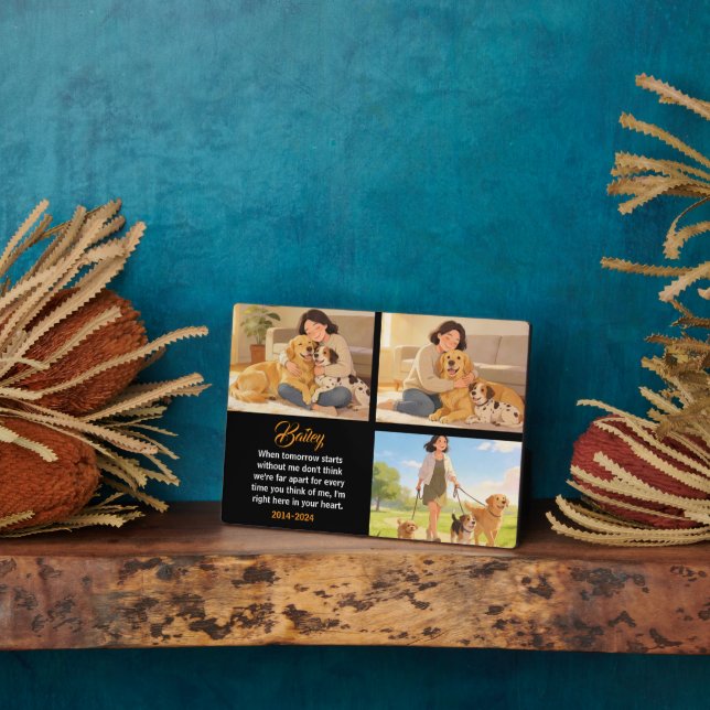 Personalized Dog Mom with Custom Name | Happy  Plaque (Side)