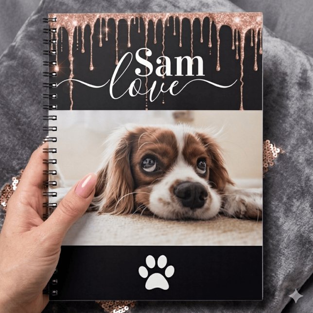 Personalized Dog Monogram Name Pet Photo  Notebook (Creator Uploaded)