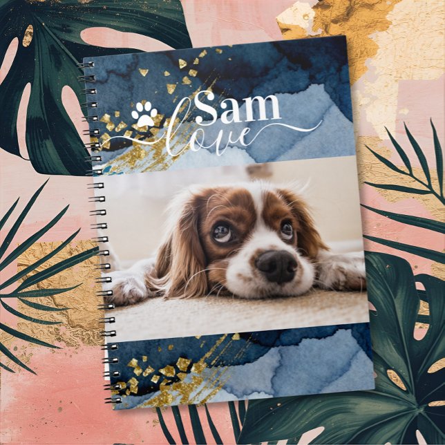 Personalized Dog Monogram Name Pet Photo  Notebook (Creator Uploaded)