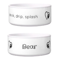 Personalized Dog Name Bowl White drink drip splash